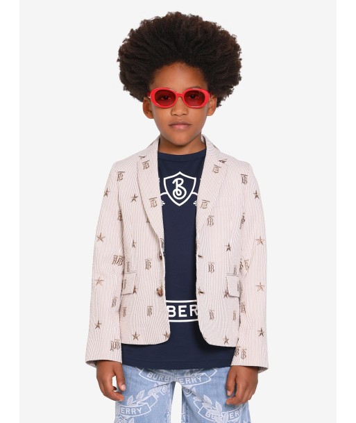 Burberry Boys Cotton Blend Monogram Blazer Véritable concentré