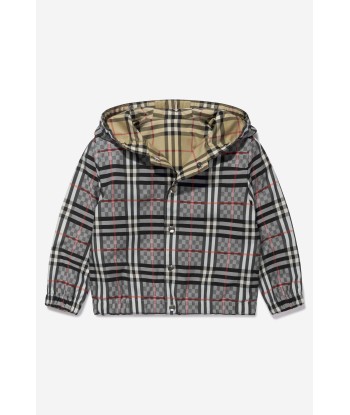 Burberry Boys Cotton Check Hooded Jacket Véritable concentré