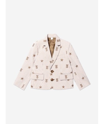 Burberry Boys Cotton Blend Monogram Blazer Véritable concentré