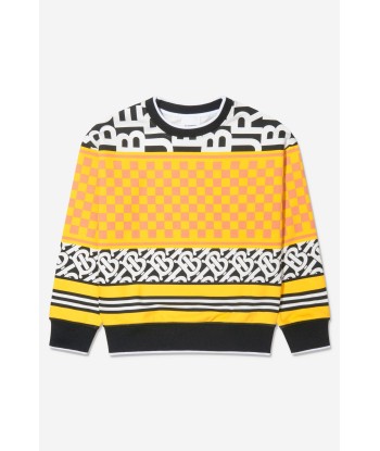 Burberry Boys Cotton Monogram Patterned Sweatshirt rembourrage situé sous