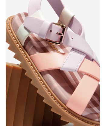 Burberry Girls Leather Strap Sandals Les magasins à Paris