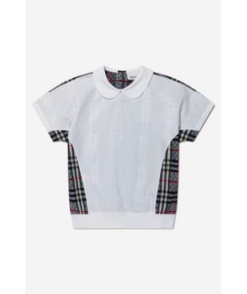 Burberry Girls Cotton Jersey Check Panel Top du meilleur 