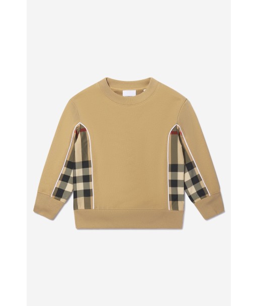 Burberry Boys Cotton Check Panel Sweatshirt 2024