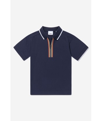 Burberry Boys Cotton Icon Stripe Front Zip Polo Shirt france