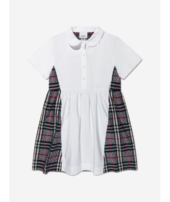 Burberry Girls Cotton Check Panel Dress solde