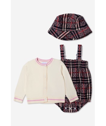 Burberry Baby Girls Cotton Romper Gift Set (3 Piece) Toutes les collections ici