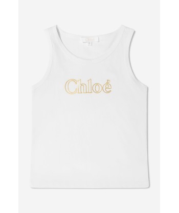 Chloé Girls Cotton Jersey Sleeveless Top acheter