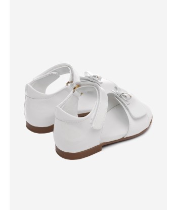 Dolce & Gabbana Girls White Patent Leather Sandals Voir les baskets