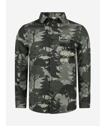 Dolce & Gabbana Boys Khaki Cotton Trees Shirt Comment ça marche