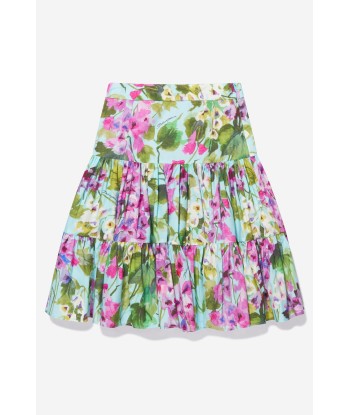 Dolce & Gabbana Girls Cotton Bellflower Print Skirt Véritable concentré