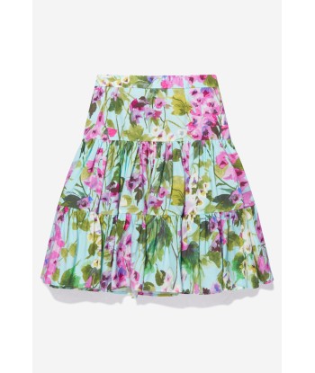 Dolce & Gabbana Girls Cotton Bellflower Print Skirt Véritable concentré