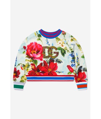 Dolce & Gabbana Girls Cotton Floral Print Logo Sweatshirt de l' environnement