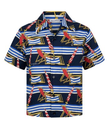 Dolce & Gabbana Boys Shirt - Striped Cotton Deck Chair Shirt l'achat 