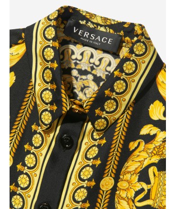 Versace Girls Silk Barocco Shirt in Black français