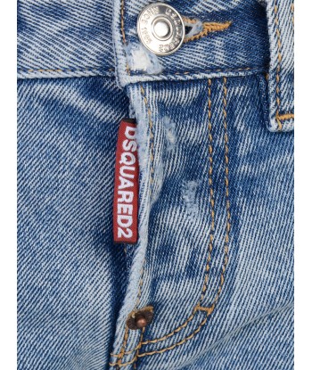 Dsquared2 Boys Jeans - Faded Distressed Denim Logo Jeans pas chere