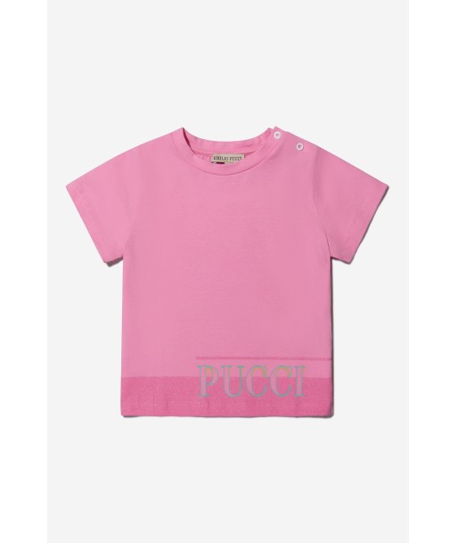 Pucci Baby Girls Cotton Logo T-Shirt Par le système avancé 