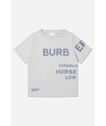 Burberry Boys Cotton Logo Print T-Shirt pas cher