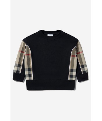 Burberry Girls Cotton Check Trim Sweatshirt vous aussi creer 