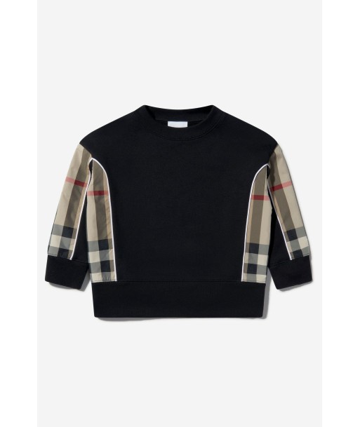 Burberry Girls Cotton Check Trim Sweatshirt vous aussi creer 