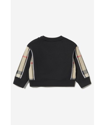 Burberry Baby Girls Cotton Check Trim Sweatshirt destockage