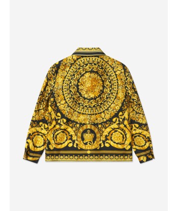 Versace Girls Silk Barocco Shirt in Black français