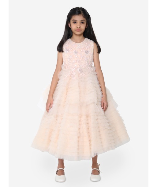 Maison Ava Girls Coralie Dress in Blush pas cher