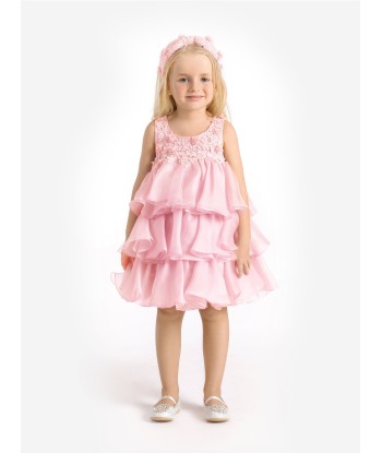 Maison Ava Girls Lumi Dress in Pink français