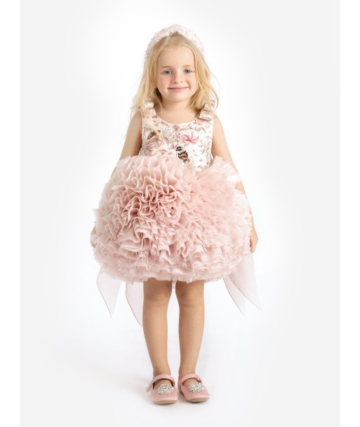 Maison Ava Girls Pomme Dress in Blush 2023