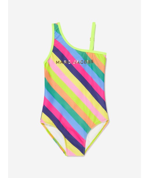 MARC JACOBS Girls Striped Asymmetric Swimming Costume in Multicolour paiement sécurisé