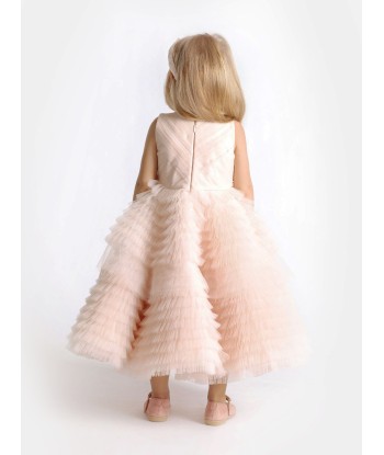 Maison Ava Girls Coralie Dress in Blush pas cher