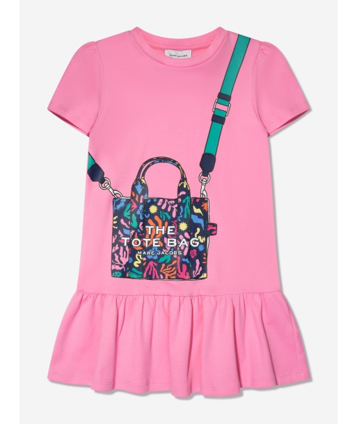 MARC JACOBS Girls Trompe L'oeil Bag Print Dress in Pink l'achat 