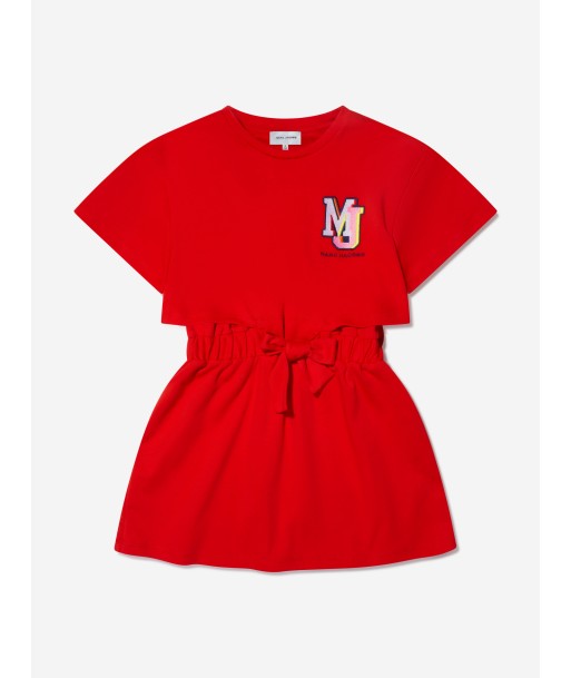 MARC JACOBS Girls Embroidered Logo Dress in Red en ligne des produits 