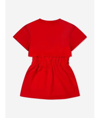 MARC JACOBS Girls Embroidered Logo Dress in Red en ligne des produits 