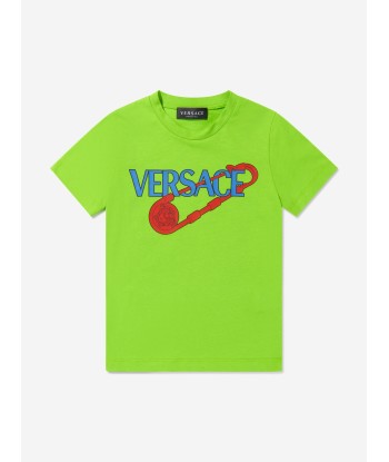 Versace Boys Safety Pin Logo T-Shirt Amélioration de cerveau avec