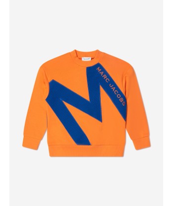 MARC JACOBS Boys Logo Sweatshirt in Orange brillant des détails fins