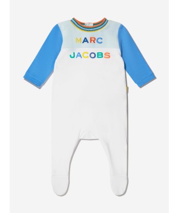 MARC JACOBS Baby Boys Embroidered Logo Babygrow in Blue outlet