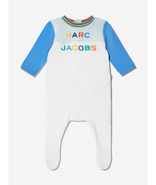 MARC JACOBS Baby Boys Embroidered Logo Babygrow in Blue outlet