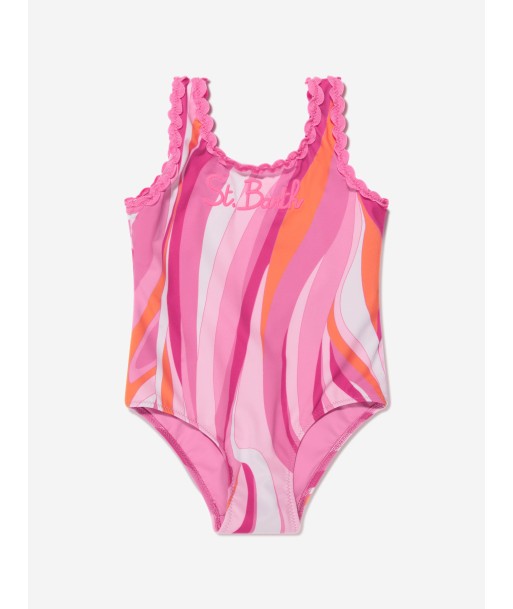 MC2 Saint Barth Girls Shape Wave Swimsuit in Pink pas cheres