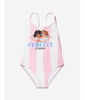 MC2 Saint Barth Girls Striped Fiorucci Swimsuit in Pink Par le système avancé 