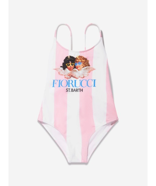 MC2 Saint Barth Girls Striped Fiorucci Swimsuit in Pink Par le système avancé 