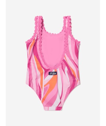 MC2 Saint Barth Girls Shape Wave Swimsuit in Pink pas cheres