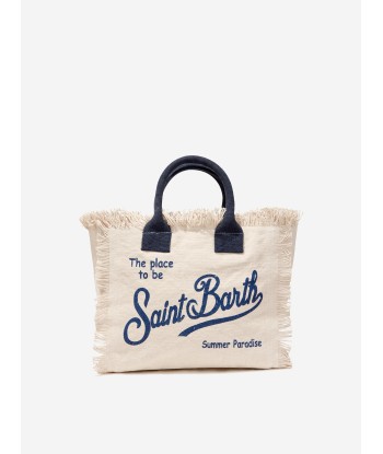 MC2 Saint Barth Girls Canvas Logo Bag in White offre 