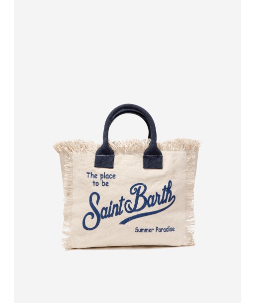 MC2 Saint Barth Girls Canvas Logo Bag in White offre 