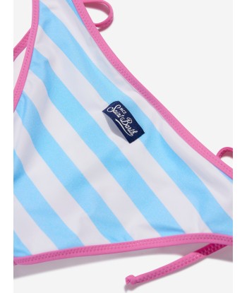 MC2 Saint Barth Girls Striped Fiorucci Bikini in Blue basket pas cher