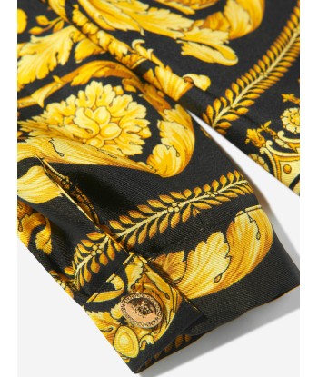 Versace Girls Silk Barocco Shirt in Black français