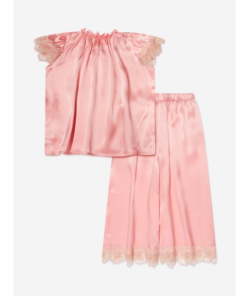 Amiki Children Girls Silk Angelina Pyjama Set in Pink Profitez des Offres !