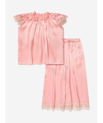 Amiki Children Girls Silk Angelina Pyjama Set in Pink Profitez des Offres !