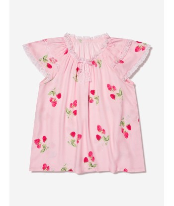 Amiki Children Girls Eliana Raspberry Print Short Pyjama Set in Pink en stock