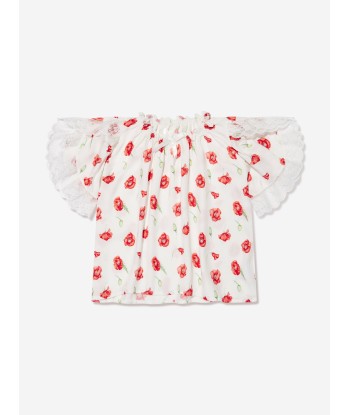 Amiki Children Girls Milana Poppy Print Pyjama Set in White en ligne