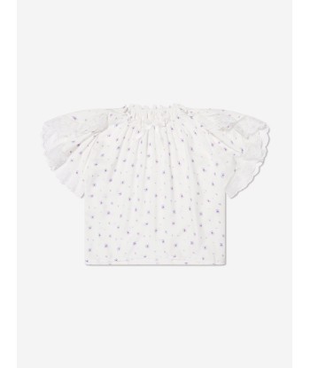 Amiki Children Girls Milana Lilac Print Pyjama Set in White la chaussure